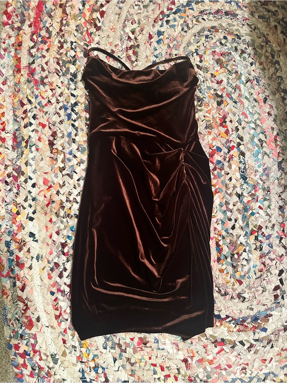 Amanda Uprichard Chocolate Brown Velvet Mini Dress